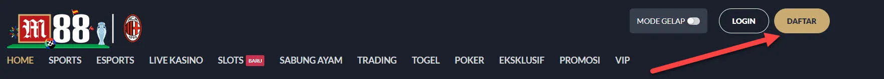 Temukan tombol "Daftar".