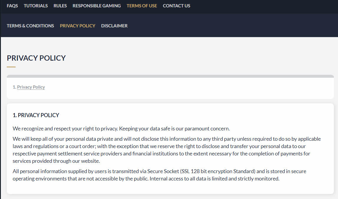 プレイヤーは登録時に規約を明確に理解する必要があります